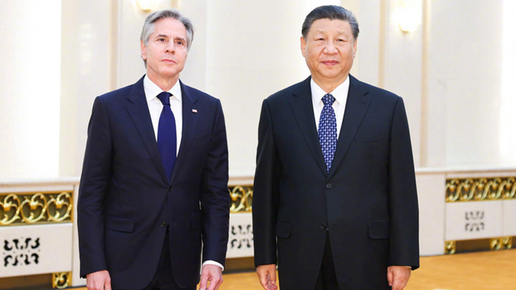 習(xí)近平會(huì)見(jiàn)美國(guó)國(guó)務(wù)卿布林肯