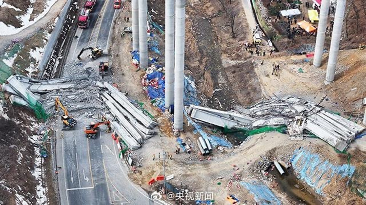 追蹤報(bào)道｜韓國一高速橋梁倒塌致4死6傷 韓消防稱2名中國工人遇難